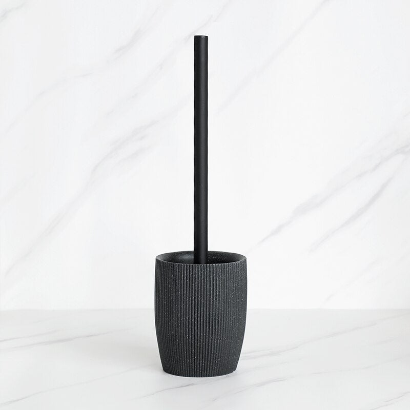 Volcanic Black Bathroom Accessories Soap Dish Toothbrush Holder Gargle Cup Liquid Soap Dispenser Toilet Brush Holder Matching Bathroom Essentials
