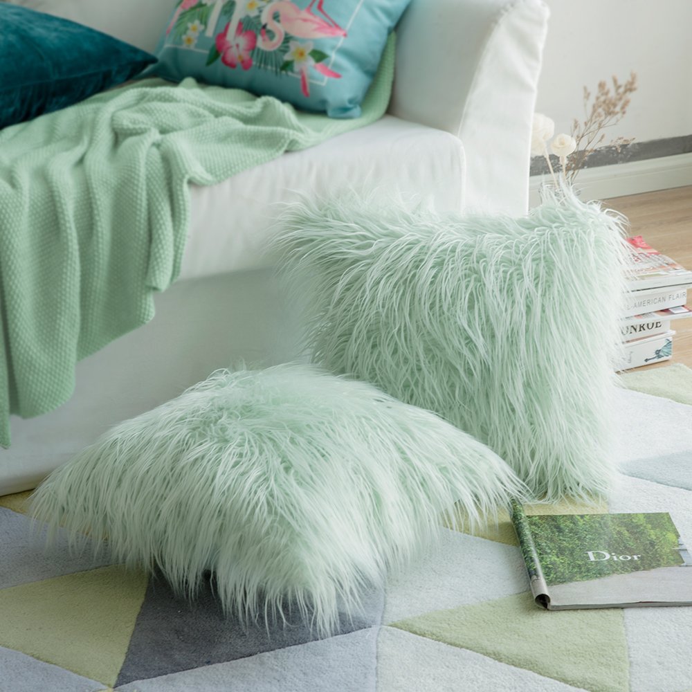 Soft Shaggy Faux Fur Cushion Cover Plush Pillow Cover Cushion Case For Sofa Throw Cushion Autumn Fall Winter Living Room Home Decor