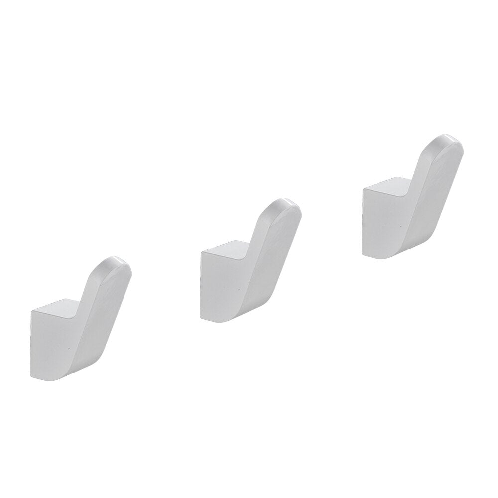 Modern Minimalist Matte Black Aluminum Clothes Hooks Wall Mounted Robe Hangers For Entrance Hall Bedroom Bathroom Coat Hooks