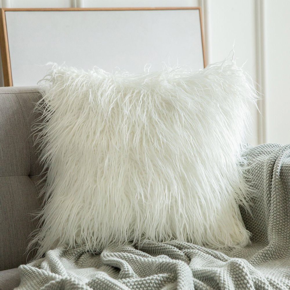 Soft Shaggy Faux Fur Cushion Cover Plush Pillow Cover Cushion Case For Sofa Throw Cushion Autumn Fall Winter Living Room Home Decor