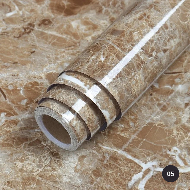 Marble Design Self Adhesive Vinyl Surface Covering For Kitchen Worktop Water & Oil Resistant PVC Film For Furniture Bathroom Surfaces DIY Home Improvement