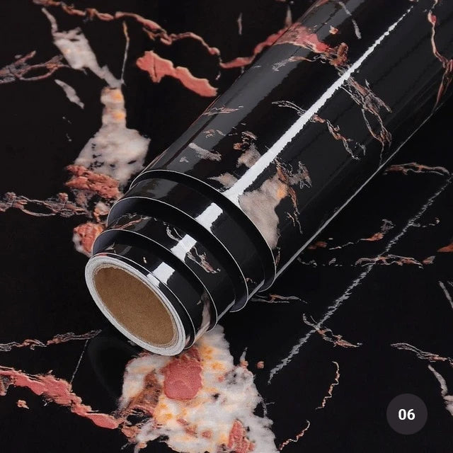 Marble Design Self Adhesive Vinyl Surface Covering For Kitchen Worktop Water & Oil Resistant PVC Film For Furniture Bathroom Surfaces DIY Home Improvement