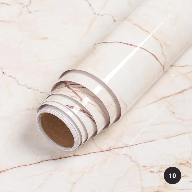 Marble Design Self Adhesive Vinyl Surface Covering For Kitchen Worktop Water & Oil Resistant PVC Film For Furniture Bathroom Surfaces DIY Home Improvement