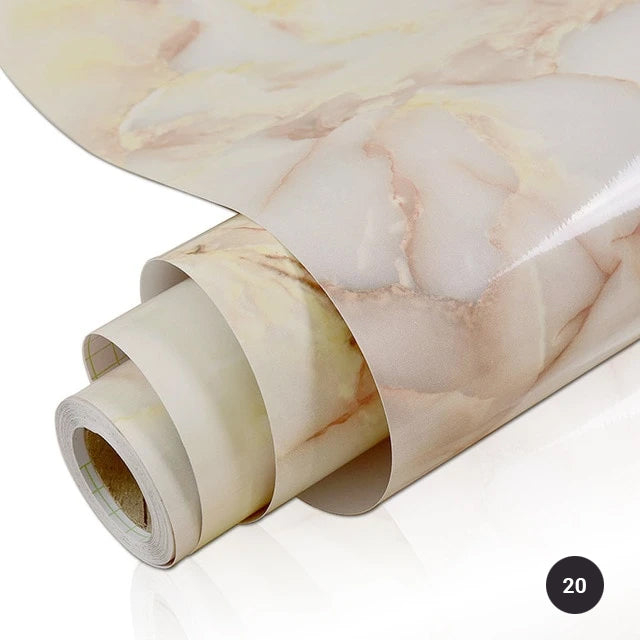 Marble Design Self Adhesive Vinyl Surface Covering For Kitchen Worktop Water & Oil Resistant PVC Film For Furniture Bathroom Surfaces DIY Home Improvement