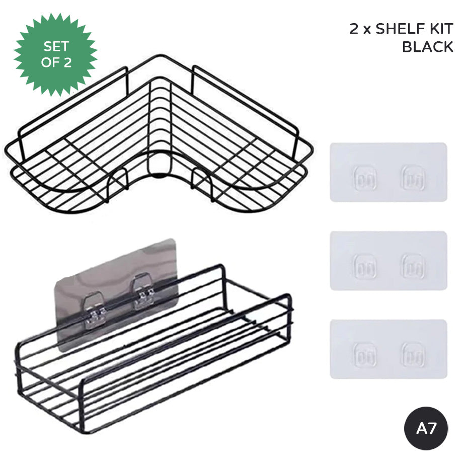 Minimalist Metal Wire Rack Bathroom Shelf For Shampoo Cosmetics Metal Shelving Corner Shelf For Bath Room Washroom Shower Room Kitchen Shelving