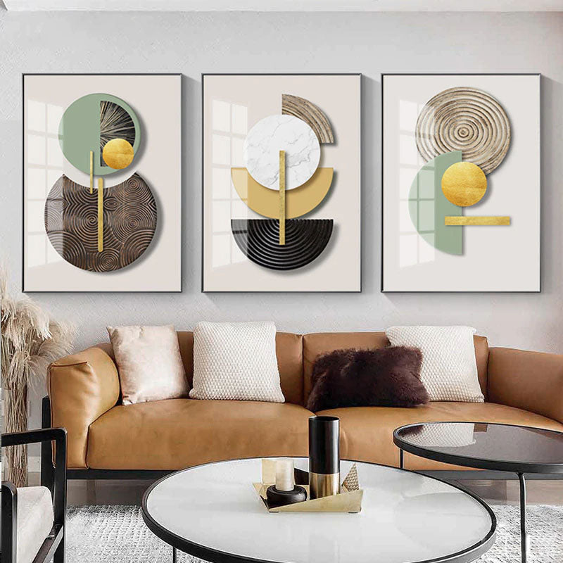 Abstract Geometric Circles Modern Aesthetics Wall Art Fine Art Canvas Prints Contemporary Pictures For Luxury Apartment Living Room Home Office Decor