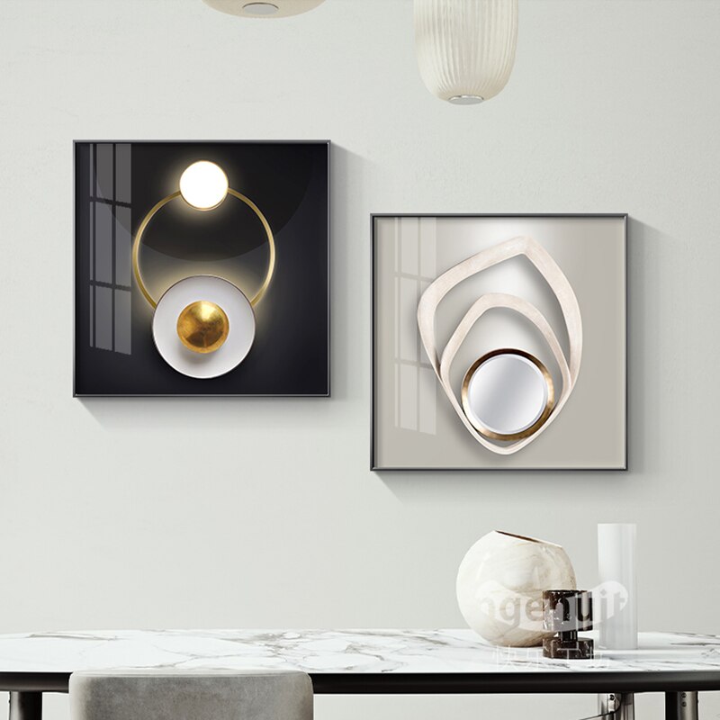 Modern Architectural Abstract Wall Art 3d Lighting Effect Fine Art Canvas Prints Modern Aesthetics Pictures For Luxury Living Room Home Office Interior Art Decor