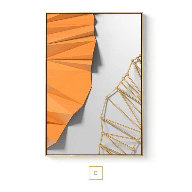 Modern Abstract Geometric Industrial Architectural Wall Art Fine Art Canvas Prints Pictures For Urban Loft Apartment Luxury Living Room Home Office Decor