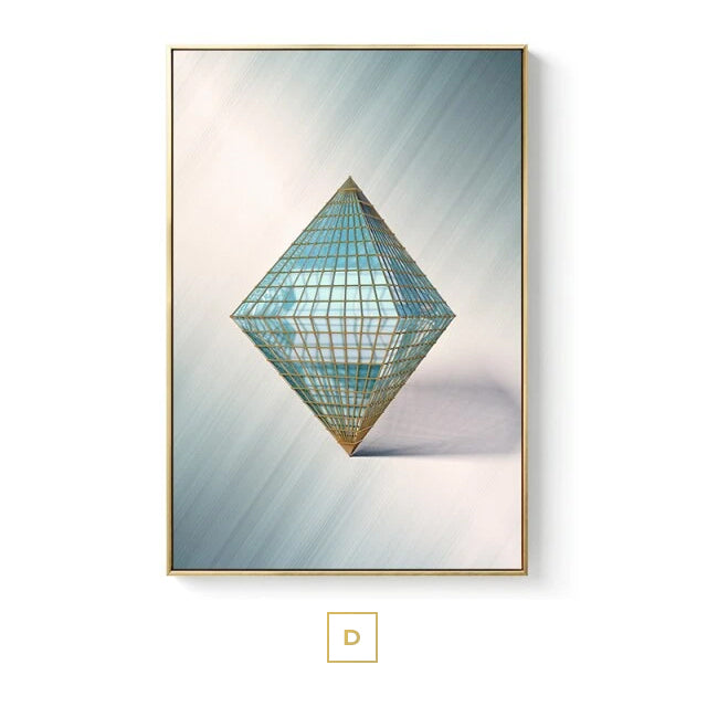 Modern Abstract Geometric Industrial Architectural Wall Art Fine Art Canvas Prints Pictures For Urban Loft Apartment Luxury Living Room Home Office Decor