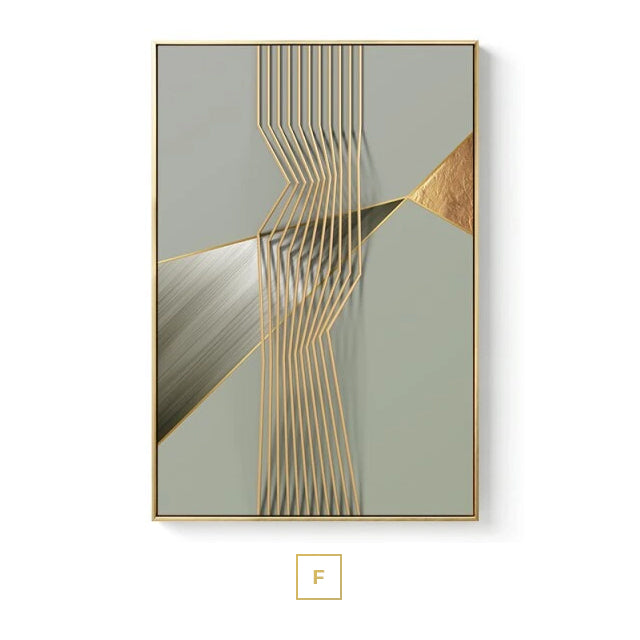 Modern Abstract Geometric Industrial Architectural Wall Art Fine Art Canvas Prints Pictures For Urban Loft Apartment Luxury Living Room Home Office Decor