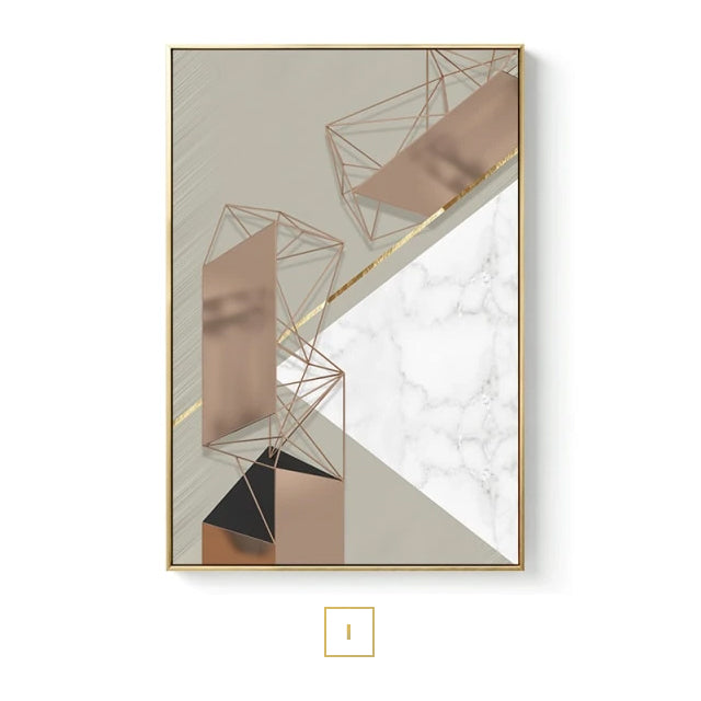 Modern Abstract Geometric Industrial Architectural Wall Art Fine Art Canvas Prints Pictures For Urban Loft Apartment Luxury Living Room Home Office Decor