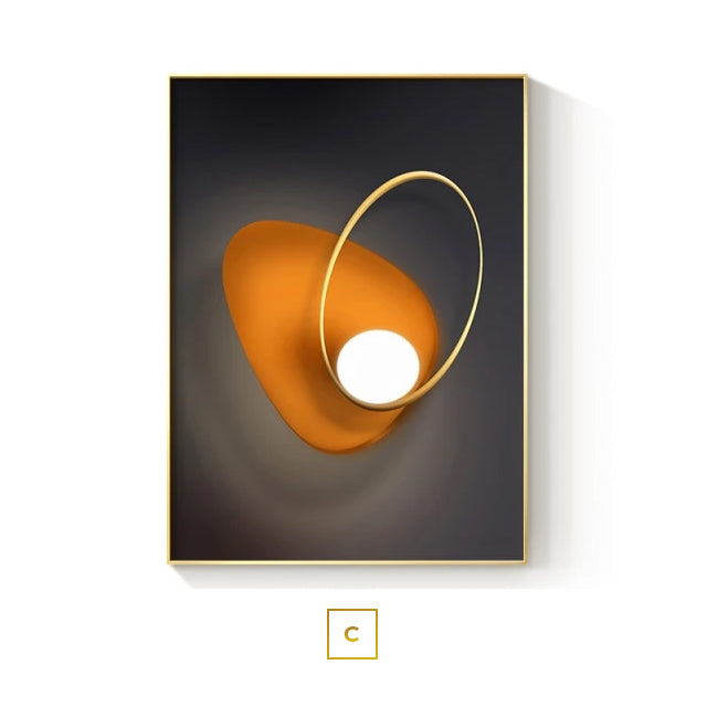 Modern Aesthetics Abstract Architectural Wall Art Fine Art Canvas Prints Brown Orange Beige Pictures For Luxury Loft Living Room Home Office Interior Decor