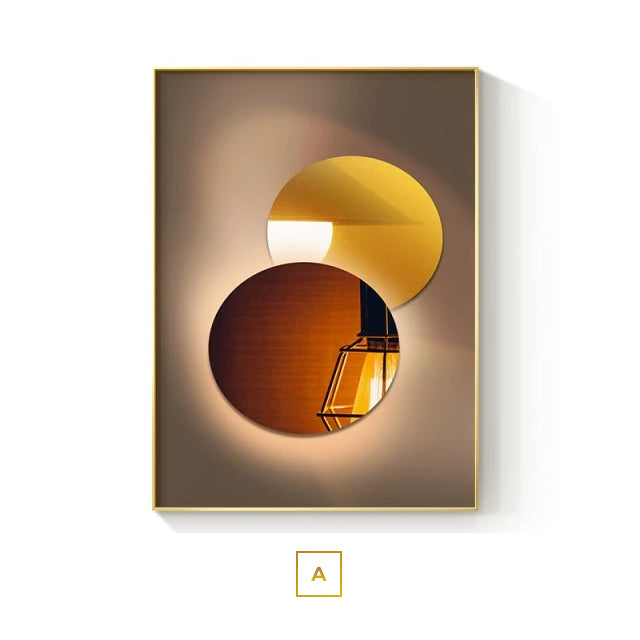 Modern Aesthetics Abstract Architectural Wall Art Fine Art Canvas Prints Brown Orange Beige Pictures For Luxury Loft Living Room Home Office Interior Decor
