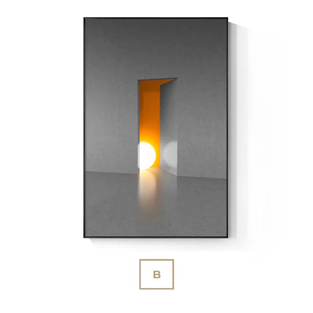 Modern Aesthetics Abstract Lighting Wall Art Fine Art Canvas Prints Orange Gray Minimalist Pictures For Urban Loft Living Room Home Office Interior Decor