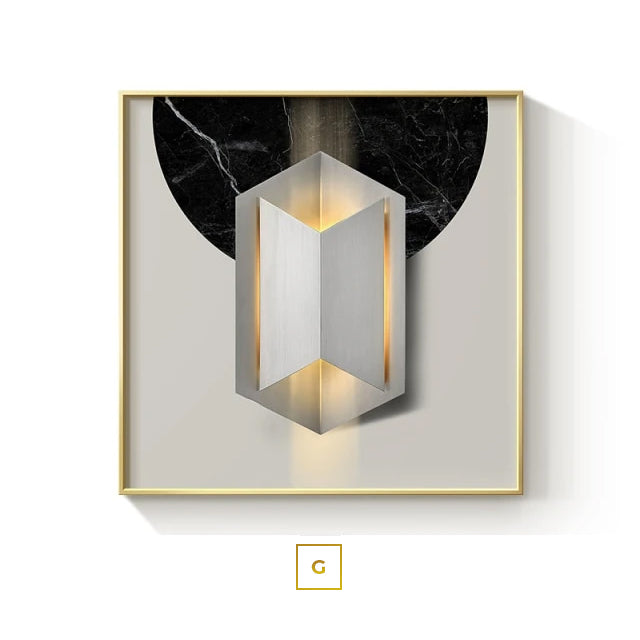 Modern Architectural Abstract Wall Art 3d Lighting Effect Fine Art Canvas Prints Modern Aesthetics Pictures For Luxury Living Room Home Office Interior Art Decor