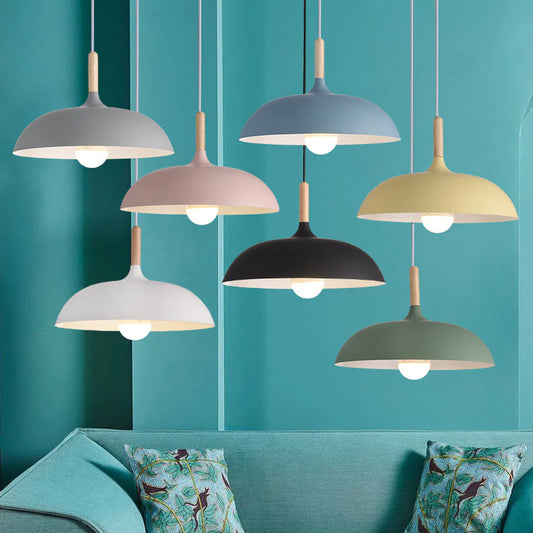 Modern Colors Nordic LED Pendant Lamps Colorful Hanging E27 Ceiling Lamps For Living Room Pastel Colored Contemporary Designer Lighting For Bright Modern Home Decor