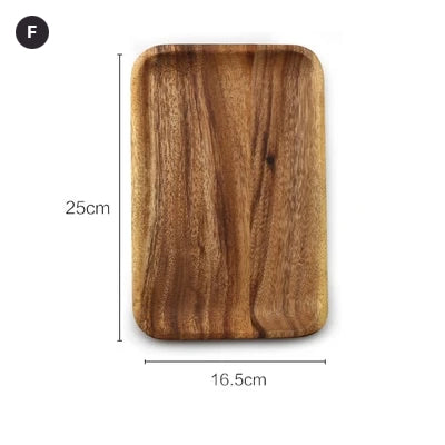 Natural Acacia Wood Plate For Dinner Dessert Fruit Snack Serving Japanese Sushi Dish Dessert Serving Platter Wooden Tableware
