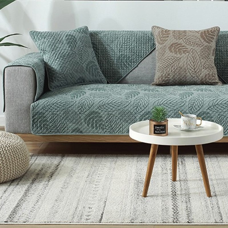 Nordic Living Room Sofa Cover Stylish Modern Furniture Covering Soft Quilted Jacquard For Armrests Cushion Cotton Couch Cover For Sofa in 2 Colors