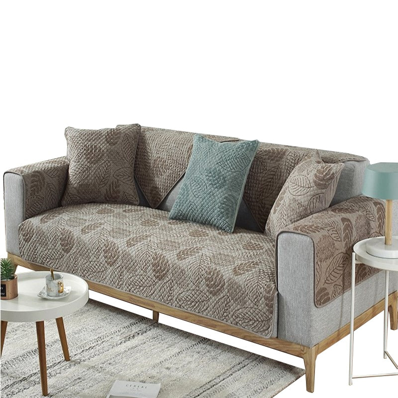 Nordic Living Room Sofa Cover Stylish Modern Furniture Covering Soft Quilted Jacquard For Armrests Cushion Cotton Couch Cover For Sofa in 2 Colors