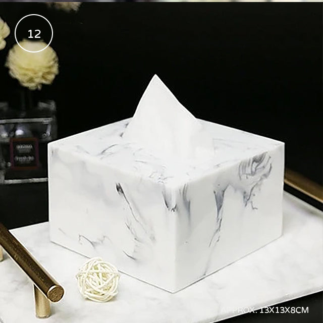 Nordic Marble Design Bathroom Storage Tray For Soap Dispenser Tissue Box Cosmetics Jewelry etc Black White Accessories For Luxury Hotel Home Office Washroom