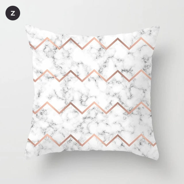 Nordic Style Marble Print Cushion Cases Colorful Pink Agate Thai Dye Geometric Cushion Covers For Modern Living Room Glam Home Decor