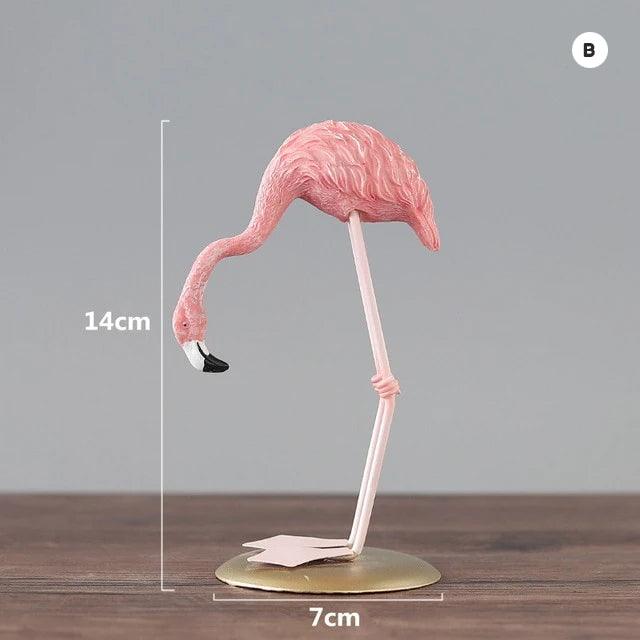 Pink Flamingo Figurine Resin Miniature Animal Ornaments Statues For Home Decoration Wedding Party Valentines Gift Nordic Style Decoration 3 Styles