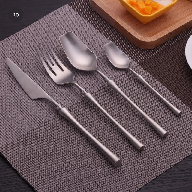 Premium Gold Cutlery Set High Quality Stainless Steel Knife Fork Spoon Sets For Dinner Table Gift Wedding Party Modern Luxury Dinnerware Essentials