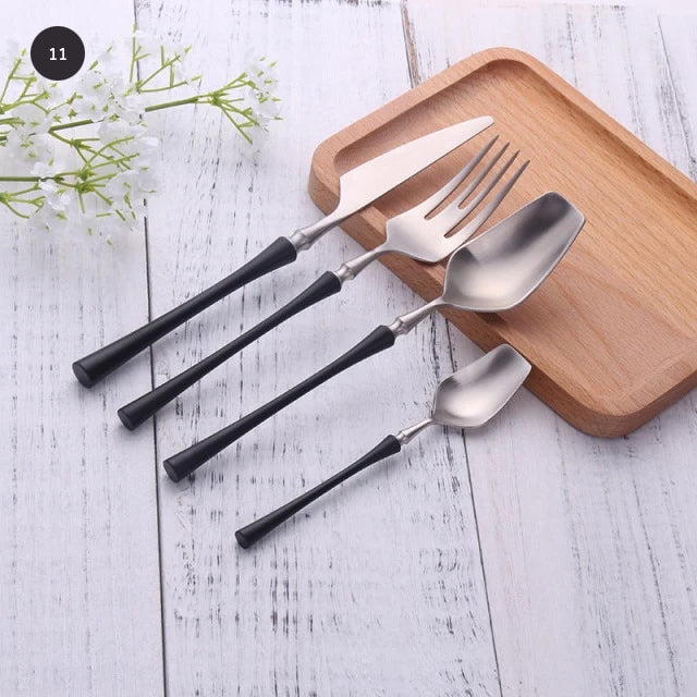 Premium Gold Cutlery Set High Quality Stainless Steel Knife Fork Spoon Sets For Dinner Table Gift Wedding Party Modern Luxury Dinnerware Essentials