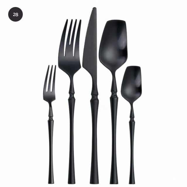 Premium Gold Cutlery Set High Quality Stainless Steel Knife Fork Spoon Sets For Dinner Table Gift Wedding Party Modern Luxury Dinnerware Essentials