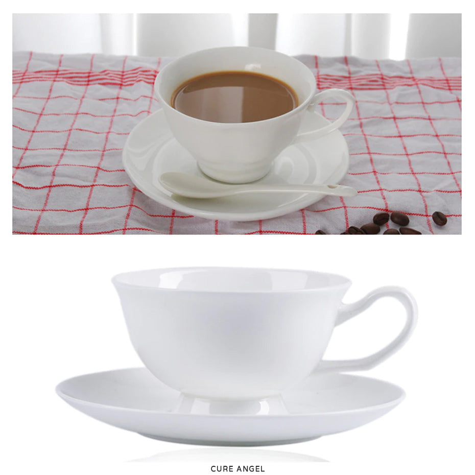 Premium Royal Classic Bone China Teacup Set With Saucer Spoon Luxury Regal Classic Retro Vintage Tea Cups For Kitchen Teaware Teacups 200ml