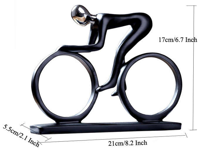 Racy Champion Cyclist Figurine Resin Statue Modern Abstract Bicycle Sculpture Athlete Art Ornament Gift For Keen Cyclists