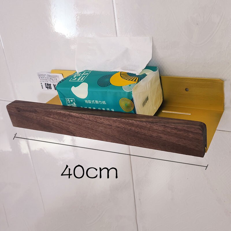 Modern Bathroom Shelf Solid Wood & Aluminium Racking For Cosmetics Shampoo Storage Washroom Kitchen All Purpose Wood Metal Shelving