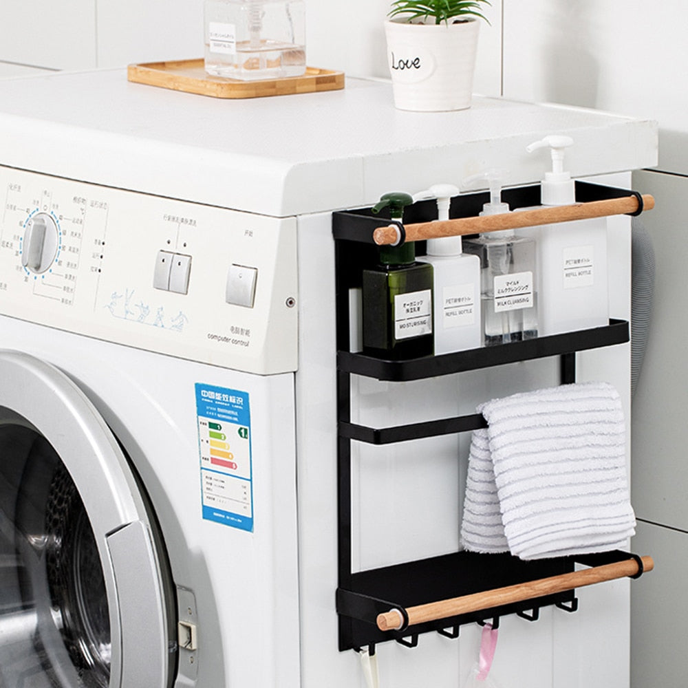 Magnetic Space Saving Shelving Storage Unit For Fridge Washing Machine Kitchen Racking Organizer For Storing Kitchen Roll Spices Towels Etc