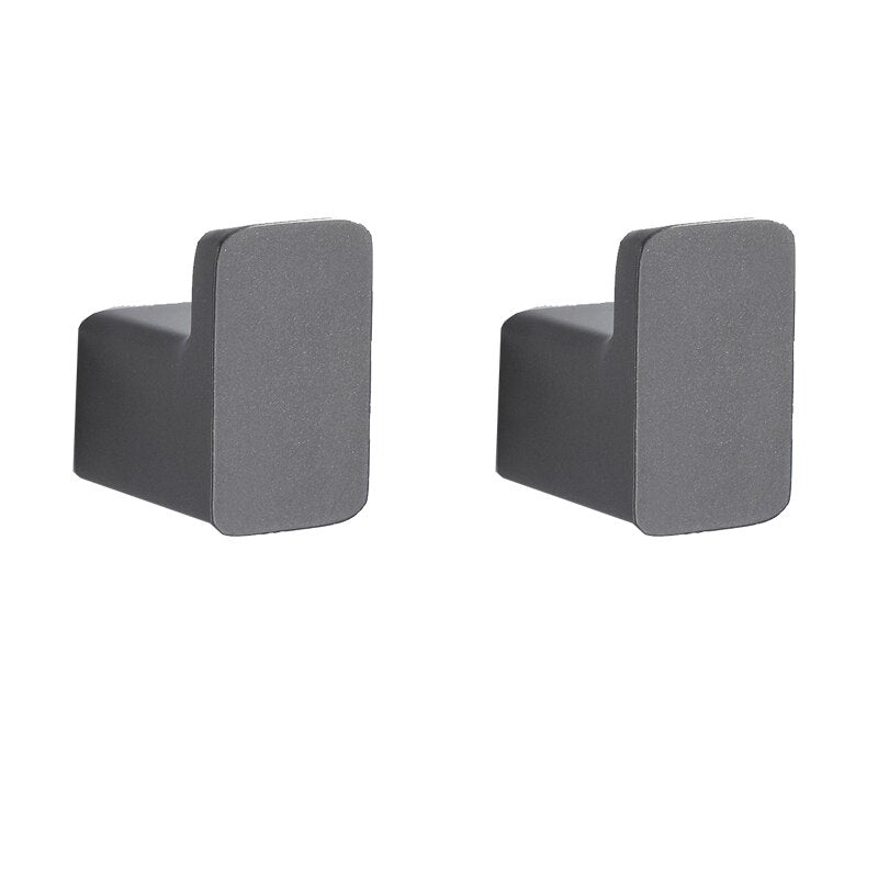 Modern Minimalist Matte Black Aluminum Clothes Hooks Wall Mounted Robe Hangers For Entrance Hall Bedroom Bathroom Coat Hooks