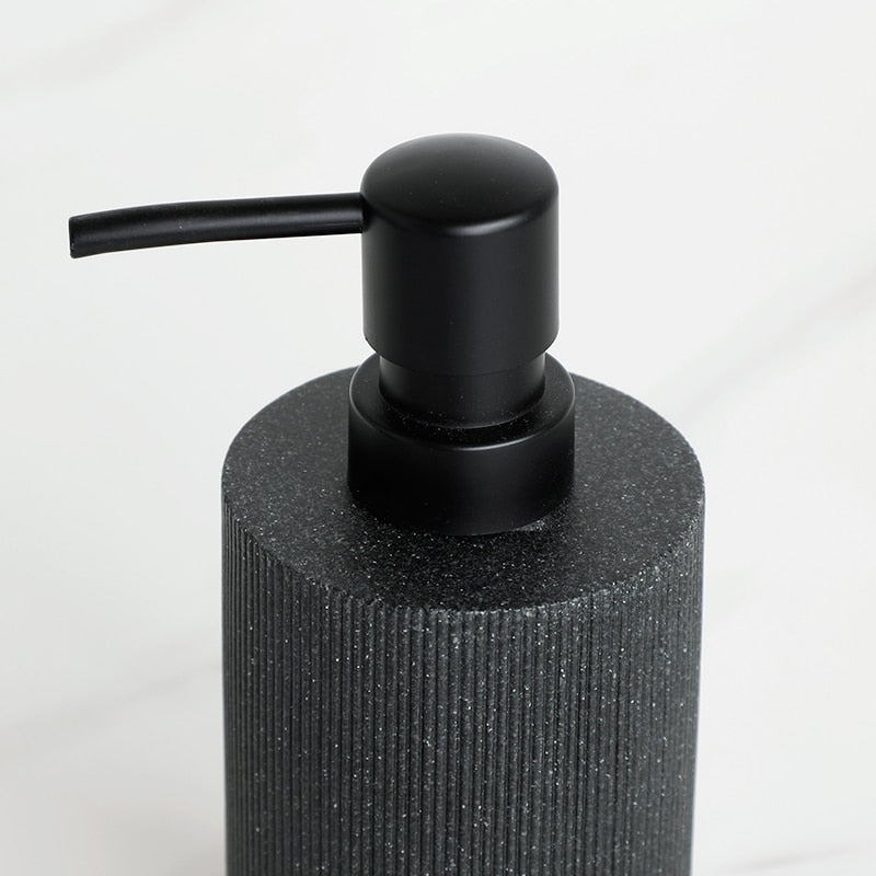 Volcanic Black Bathroom Accessories Soap Dish Toothbrush Holder Gargle Cup Liquid Soap Dispenser Toilet Brush Holder Matching Bathroom Essentials