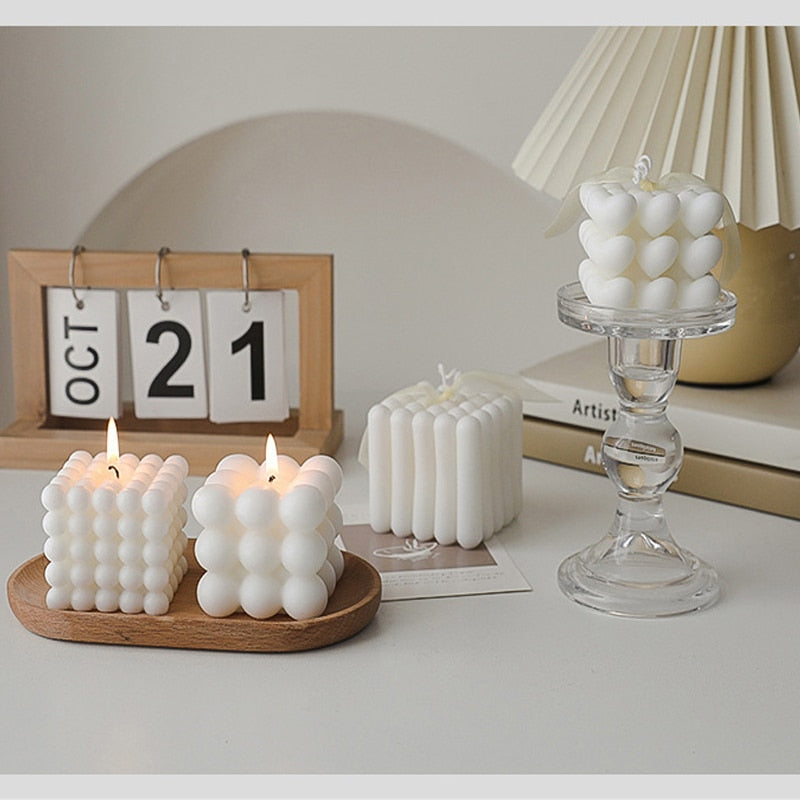 Creative Ball Cube Scented Candles Soy Wax White Geometric Aromatherapy Candles Home Minimalist Nordic Home Decoration