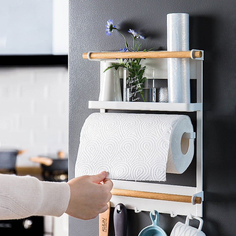 Magnetic Space Saving Shelving Storage Unit For Fridge Washing Machine Kitchen Racking Organizer For Storing Kitchen Roll Spices Towels Etc