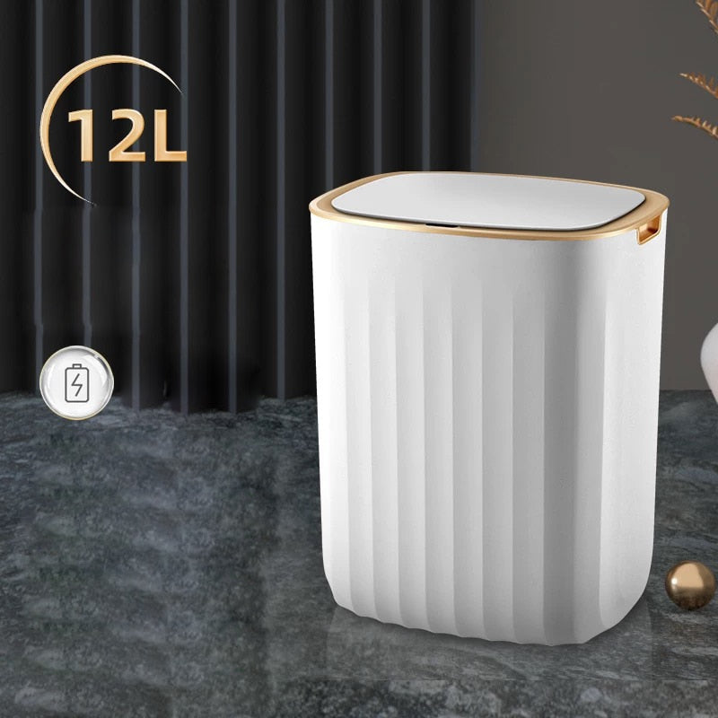Automatic Opening Trash Bin For Bathroom Auto Sensing Garbage Can For Kitchen Light Luxury Stylish Smart Bin For Washroom Waste 7/9/12/15 Liters