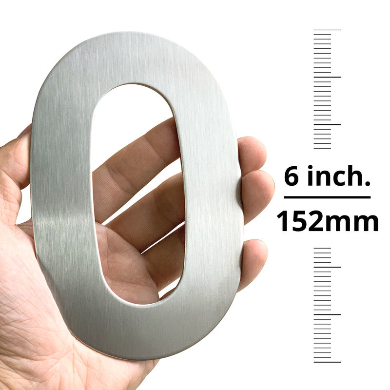 Stainless Steel Executive House Numbers Big 15cm Silver Numbers For Front Door Modern Stylish Home Exterior Signage 6 Inch Digits #0-9 Door Numbers