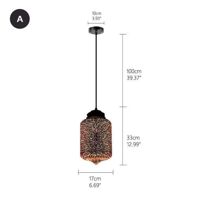 Starry Night Pendant Lights Colorful Creative Glass Lampshade Hanging Lights With Creative Color Effect Modern Home Lighting Solution For Home Restaurant Lounge Decor