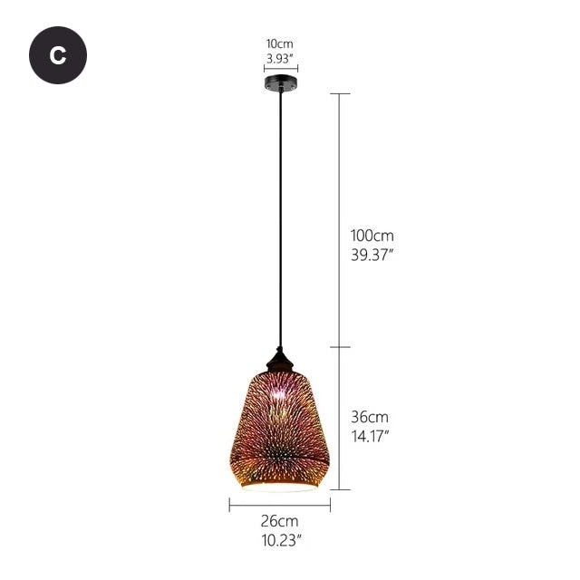 Starry Night Pendant Lights Colorful Creative Glass Lampshade Hanging Lights With Creative Color Effect Modern Home Lighting Solution For Home Restaurant Lounge Decor