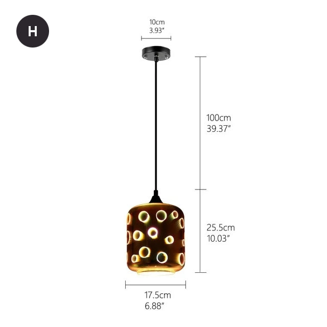 Starry Night Pendant Lights Colorful Creative Glass Lampshade Hanging Lights With Creative Color Effect Modern Home Lighting Solution For Home Restaurant Lounge Decor