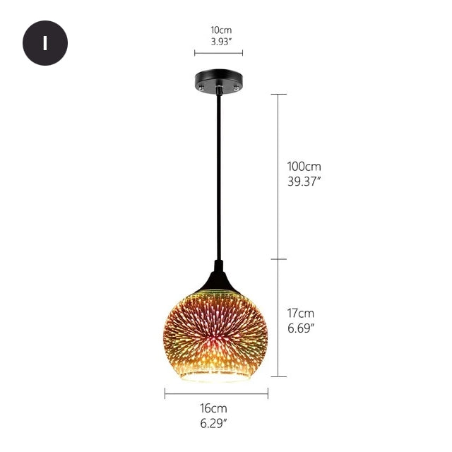 Starry Night Pendant Lights Colorful Creative Glass Lampshade Hanging Lights With Creative Color Effect Modern Home Lighting Solution For Home Restaurant Lounge Decor