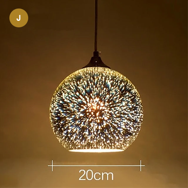 Starry Night Pendant Lights Colorful Creative Glass Lampshade Hanging Lights With Creative Color Effect Modern Home Lighting Solution For Home Restaurant Lounge Decor