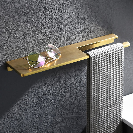 Shiny Brass Bathroom Shelf Shower Rack For Holding Towel And Accessories Polished Brass Bathroom Fixtures And Fittings