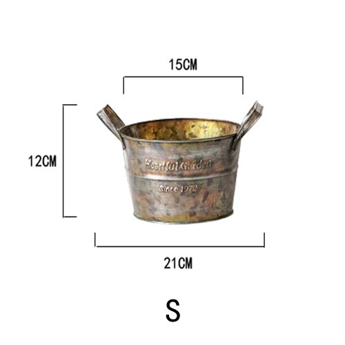 Vintage Retro Metal Vase Fruit Storage Basket With Handles For Flowers Fruit Herbs Antique Farmhouse Rustic Storage Trays