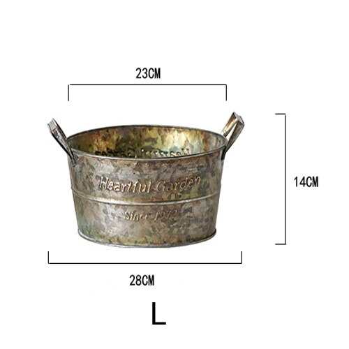 Vintage Retro Metal Vase Fruit Storage Basket With Handles For Flowers Fruit Herbs Antique Farmhouse Rustic Storage Trays