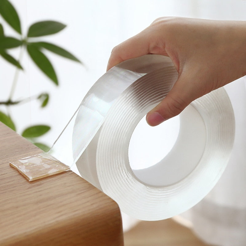 Magic Nano Tape Transparent Double-Sided Adhesive Tape Washable Reusable Leaves No Trace Ideal For Pictures Carpets Rugs