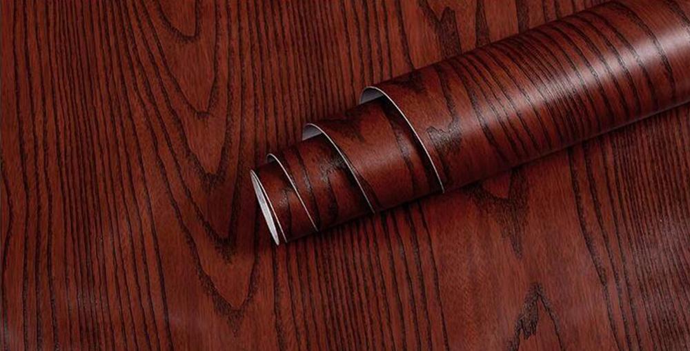 Black Wood Self Adhesive PVC Vinyl Surface Covering Wood Effect Wallpaper Roll Wrap For Covering Desktop Drawers Cabinets Furniture