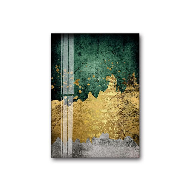 Modern Lifestyles Abstract Wall Art Golden Colors Contemporary Design Fine Art Canvas Prints Luxury Paintings For Stylish Home Office Hotel Interiors